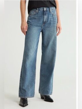 BNWT rag&bone Women’s Lori High Waist Wide Leg Jeans size 32 waist about 17.5”